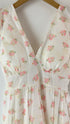 Vintage V Neck Design Midi Dress